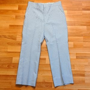 Vintage 70's white and blue houndstooth polyester pants